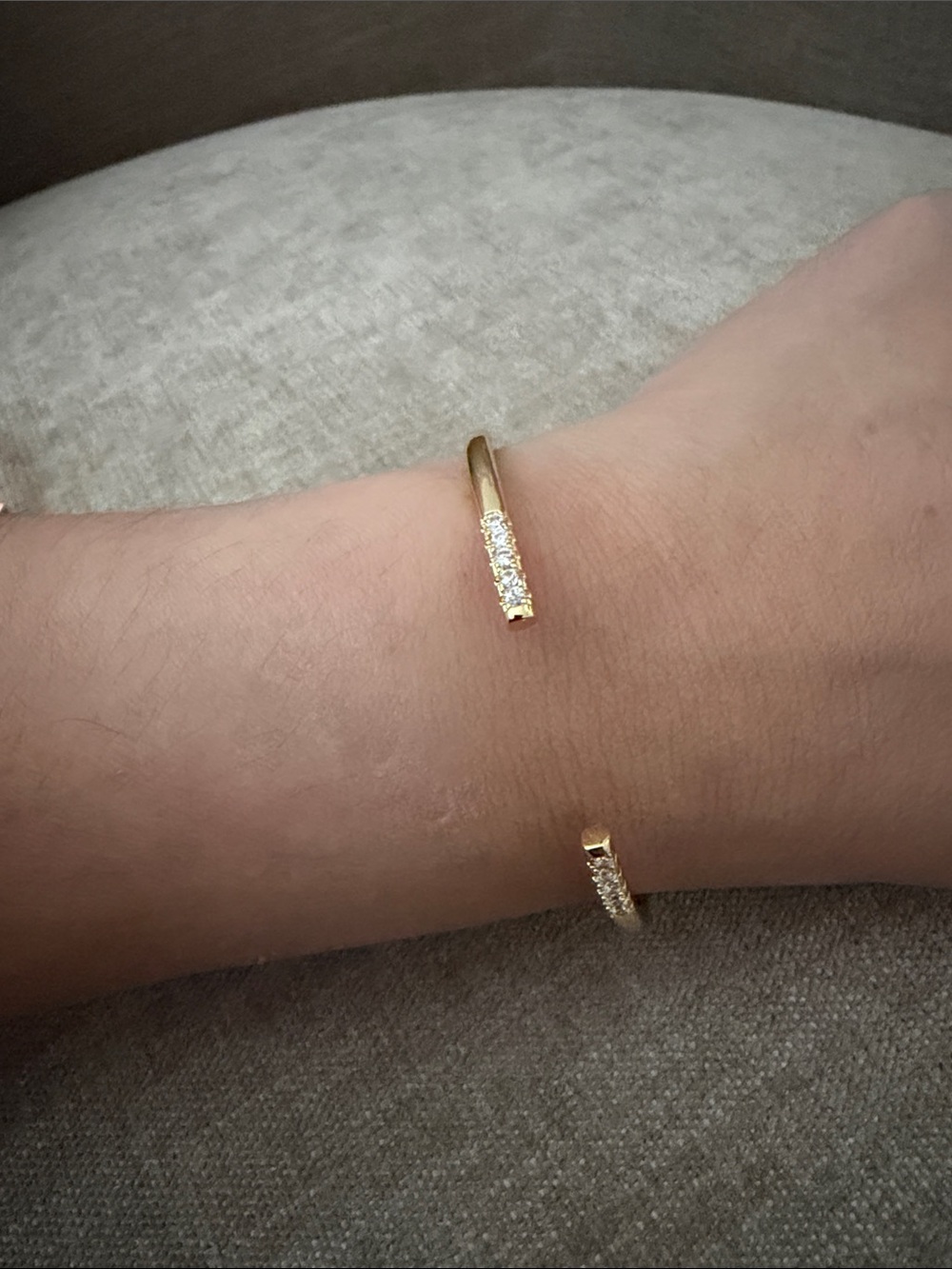 Tiffany co Gold Open Cuff Bracelet with Pavé Crystals - Women Jewelry